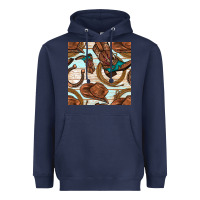 Navy cowboy western seamless pattern Heavyweight Hoodie - BundleAndBundleShop