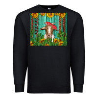 Black goat with sunflower and cactus Premium Sweatshirt - Artiststas