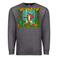 Goat With Sunflower And Cactus Premium Sweatshirt | Teevron