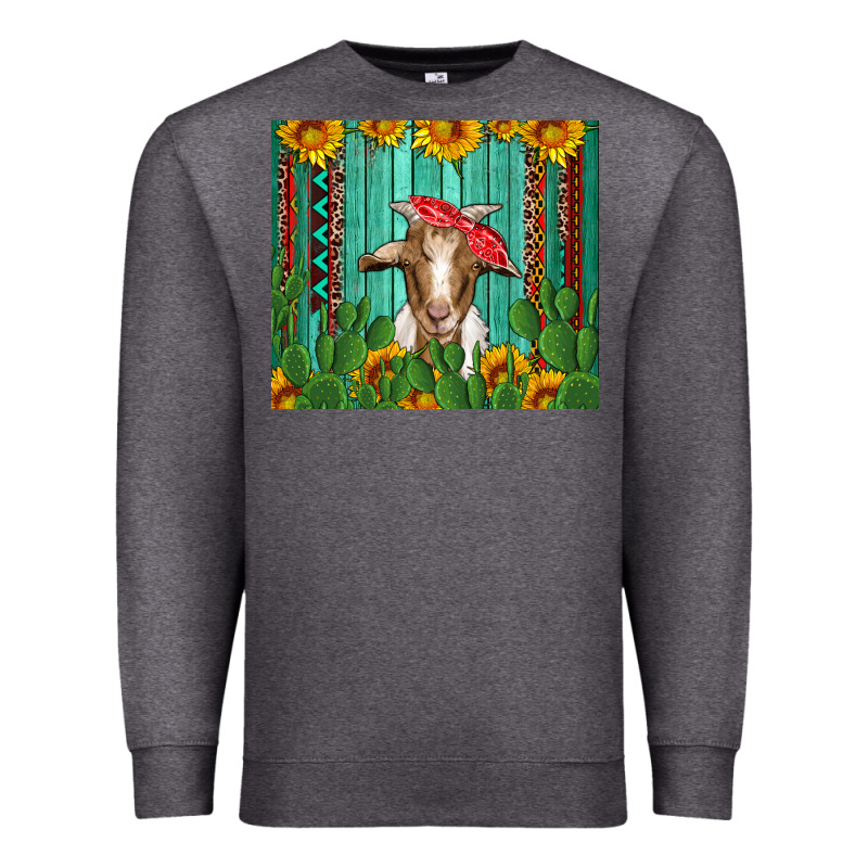 Goat With Sunflower And Cactus Premium Sweatshirt by Artiststas | Teevron