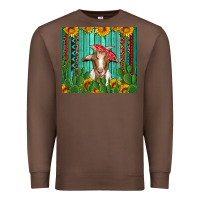 Chestnut goat with sunflower and cactus Premium Sweatshirt - Artiststas