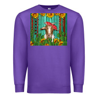 Purple goat with sunflower and cactus Premium Sweatshirt - Artiststas