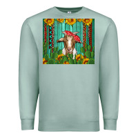 Seafoam goat with sunflower and cactus Premium Sweatshirt - Artiststas