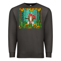 Smoke goat with sunflower and cactus Premium Sweatshirt - Artiststas