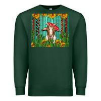 Sports Green goat with sunflower and cactus Premium Sweatshirt - Artiststas