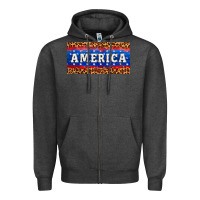 Charcoal Heather america license plate Zipper Hoodie - HRA Design Shop