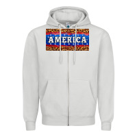 Dove Grey america license plate Zipper Hoodie - HRA Design Shop
