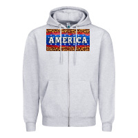 Heather Grey america license plate Zipper Hoodie - HRA Design Shop