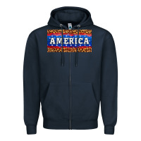 Navy america license plate Zipper Hoodie - HRA Design Shop