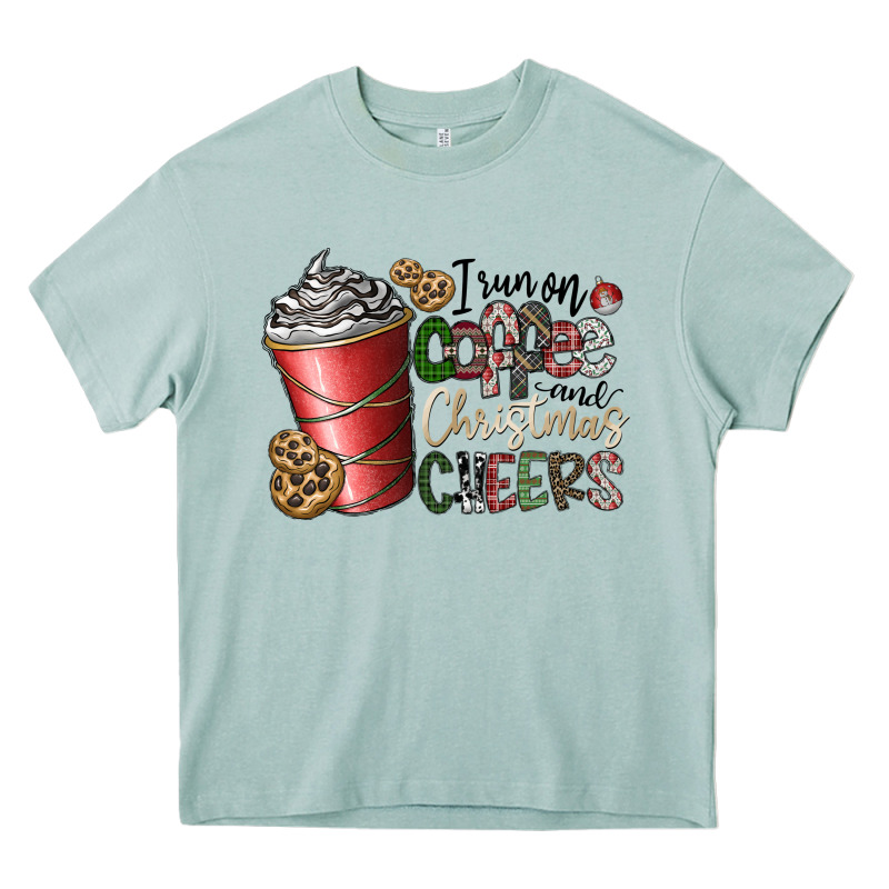 I Run On Coffee And Christmas Cheers Heavy Core Tee by CowhideDigitalArt | Teevron