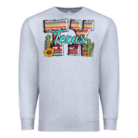 Heather Grey texas tx aztec cactus leopard Premium Sweatshirt - AdoDesignShop