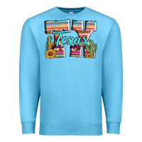 Ocean Blue texas tx aztec cactus leopard Premium Sweatshirt - AdoDesignShop