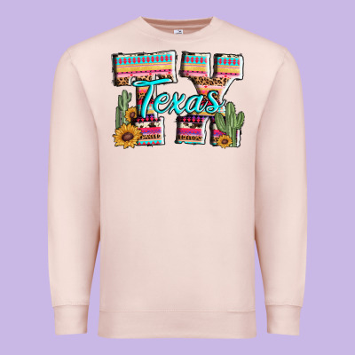 Texas Tx Aztec Cactus Leopard Premium Sweatshirt Designed By Adodesignshop