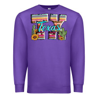 Purple texas tx aztec cactus leopard Premium Sweatshirt - AdoDesignShop