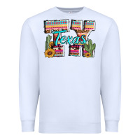 White texas tx aztec cactus leopard Premium Sweatshirt - AdoDesignShop