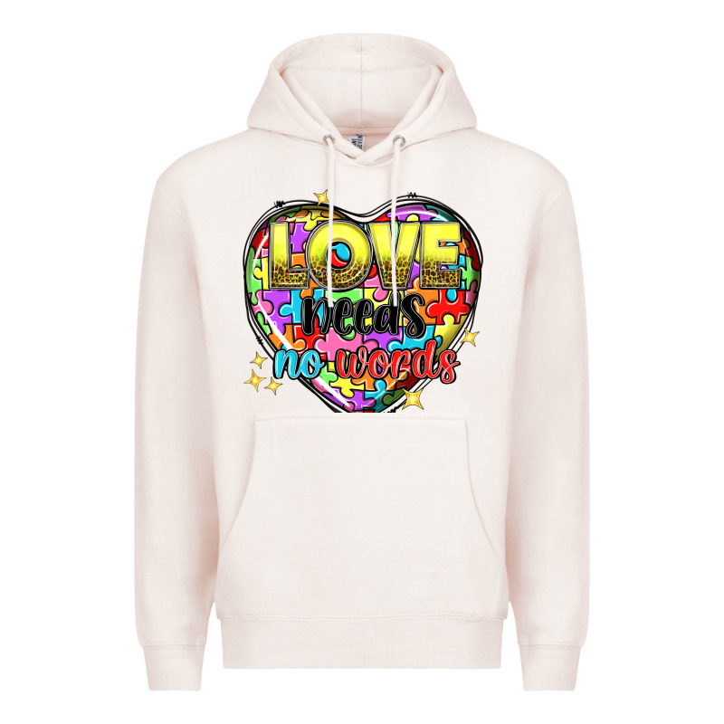 Love Needs No Words Premium Hoodie by NancyCooperArtShop | Teevron
