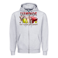 Heather Grey diamonds are a girls best friends Zipper Hoodie - RacoonDesign