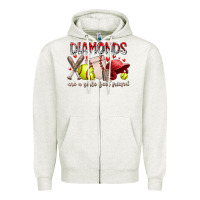 Oatmeal Heather diamonds are a girls best friends Zipper Hoodie - RacoonDesign