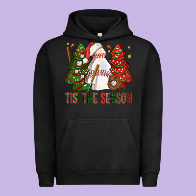 Tis' The Season Baseball Christmas Cakes Bbs Urban Hoodie Designed By Bundleandbundleshop