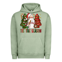 Pigment Oil Green tis' the season baseball christmas cakes bbs Urban Hoodie - BundleAndBundleShop