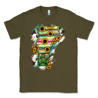 Army Green Vermont State Map Classic Tee - RanaPortraitStore