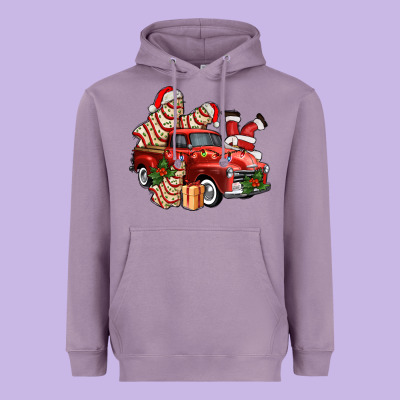Christmas Tree Cake With Farm Track And Santa Ado Heavyweight Hoodie Designed By Adodesignshop