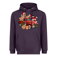 Plum christmas tree cake with farm track and santa ado Heavyweight Hoodie - AdoDesignShop