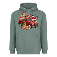 Sage christmas tree cake with farm track and santa ado Heavyweight Hoodie - AdoDesignShop