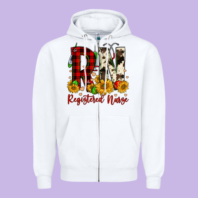 Christmas Rn Registered Nurse Zipper Hoodie Designed By Fadigitalartstudio