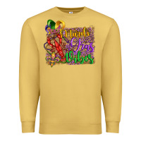 Antique Gold mardi gras vibes crawfish mask and fleur de lis Premium Sweatshirt - Artiststas