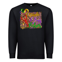Black mardi gras vibes crawfish mask and fleur de lis Premium Sweatshirt - Artiststas