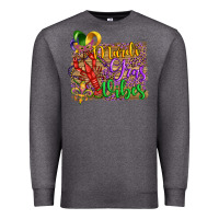 Charcoal Heather mardi gras vibes crawfish mask and fleur de lis Premium Sweatshirt - Artiststas