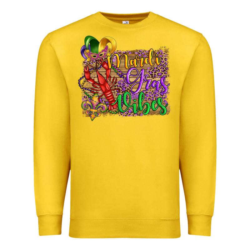 Mardi Gras Vibes Crawfish Mask And Fleur De Lis Premium Sweatshirt by Artiststas | Teevron