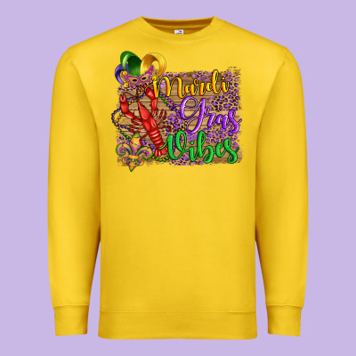 Mardi Gras Vibes Crawfish Mask And Fleur De Lis Premium Sweatshirt Designed By Artiststas