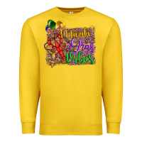 Lemon mardi gras vibes crawfish mask and fleur de lis Premium Sweatshirt - Artiststas