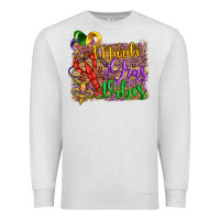 Oatmeal Heather mardi gras vibes crawfish mask and fleur de lis Premium Sweatshirt - Artiststas
