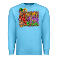 Ocean Blue mardi gras vibes crawfish mask and fleur de lis Premium Sweatshirt - Artiststas