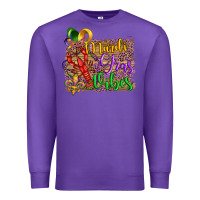Purple mardi gras vibes crawfish mask and fleur de lis Premium Sweatshirt - Artiststas