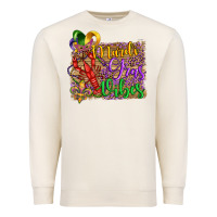 Sandshell mardi gras vibes crawfish mask and fleur de lis Premium Sweatshirt - Artiststas