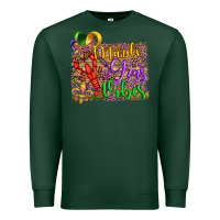 Sports Green mardi gras vibes crawfish mask and fleur de lis Premium Sweatshirt - Artiststas