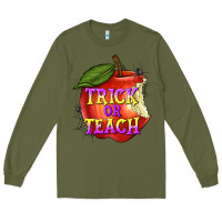Army Green Trick or Teach Long Sleeve Tee - texasbilliewilder