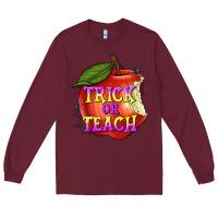 Burgundy Trick or Teach Long Sleeve Tee - texasbilliewilder