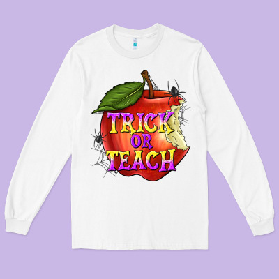 Trick Or Teach Long Sleeve Tee Designed By Texasbilliewilder