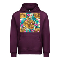 Mauve Wine hairdresser apron and flowers with turquoise glitter seamless pattern  Urban Hoodie - BundleAndBundleShop