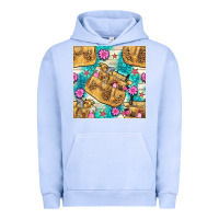 Pigment Grape Ice hairdresser apron and flowers with turquoise glitter seamless pattern  Urban Hoodie - BundleAndBundleShop