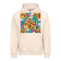 Sandshell hairdresser apron and flowers with turquoise glitter seamless pattern  Urban Hoodie - BundleAndBundleShop