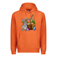 Carrot Bunnys carrots eggs with basket Easter Premium Hoodie - NancyCooperArtShop
