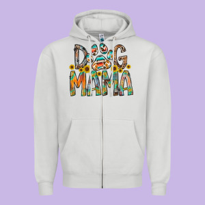 Dog Mama Zipper Hoodie Designed By Racoondesign