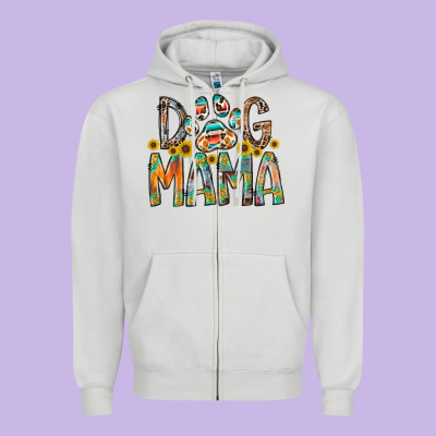 Dog Mama Zipper Hoodie Designed By Racoondesign