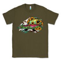 Army Green Virginia State Map Classic Tee - RanaPortraitStore
